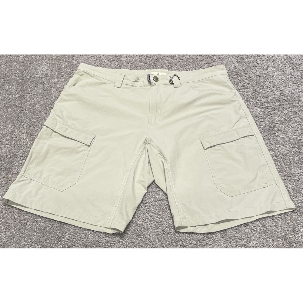 Ascend Mens Size 36 Cargo Hiking Outdoor Shorts Beige 4 Pockets Performance 10"